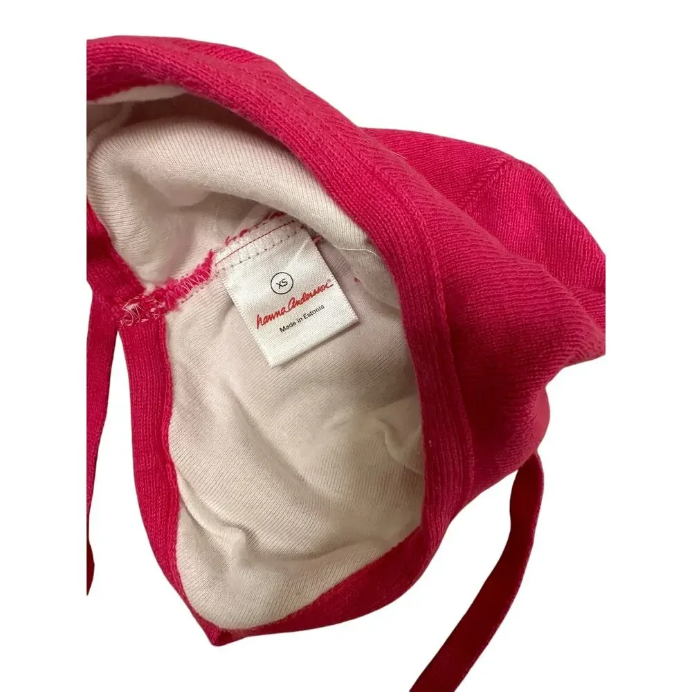 Hanna Anderson XS Pink Lined hat with ties